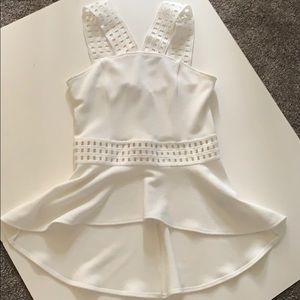 Bebe cage details peplum top